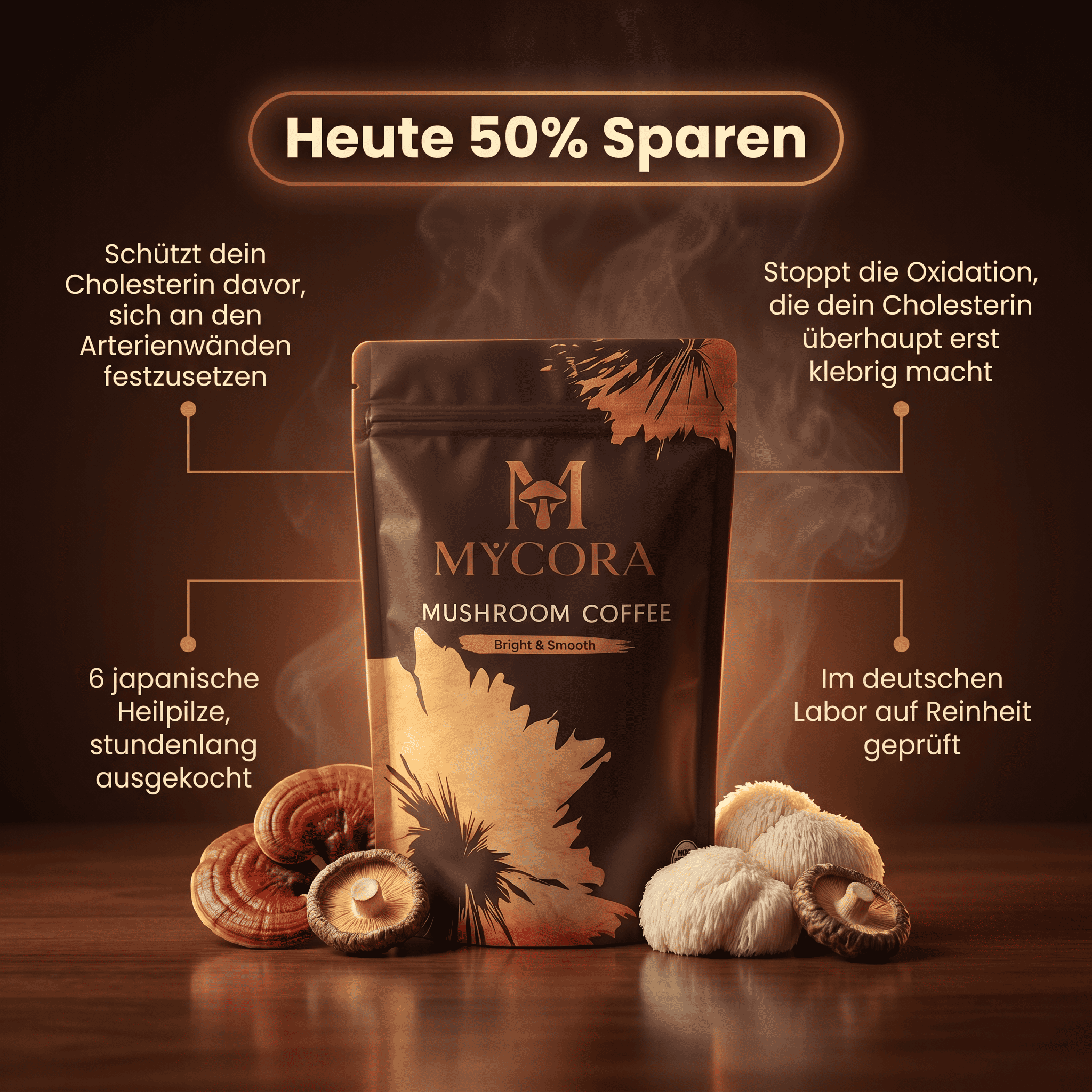 MYCORA™ Pilzkaffee | für gesunde Cholesterinwerte